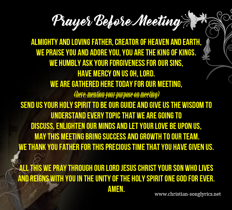 short prayer for a meeting